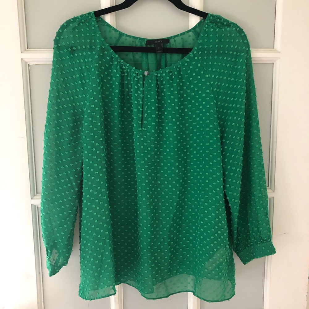 J. Crew sheer green blouse